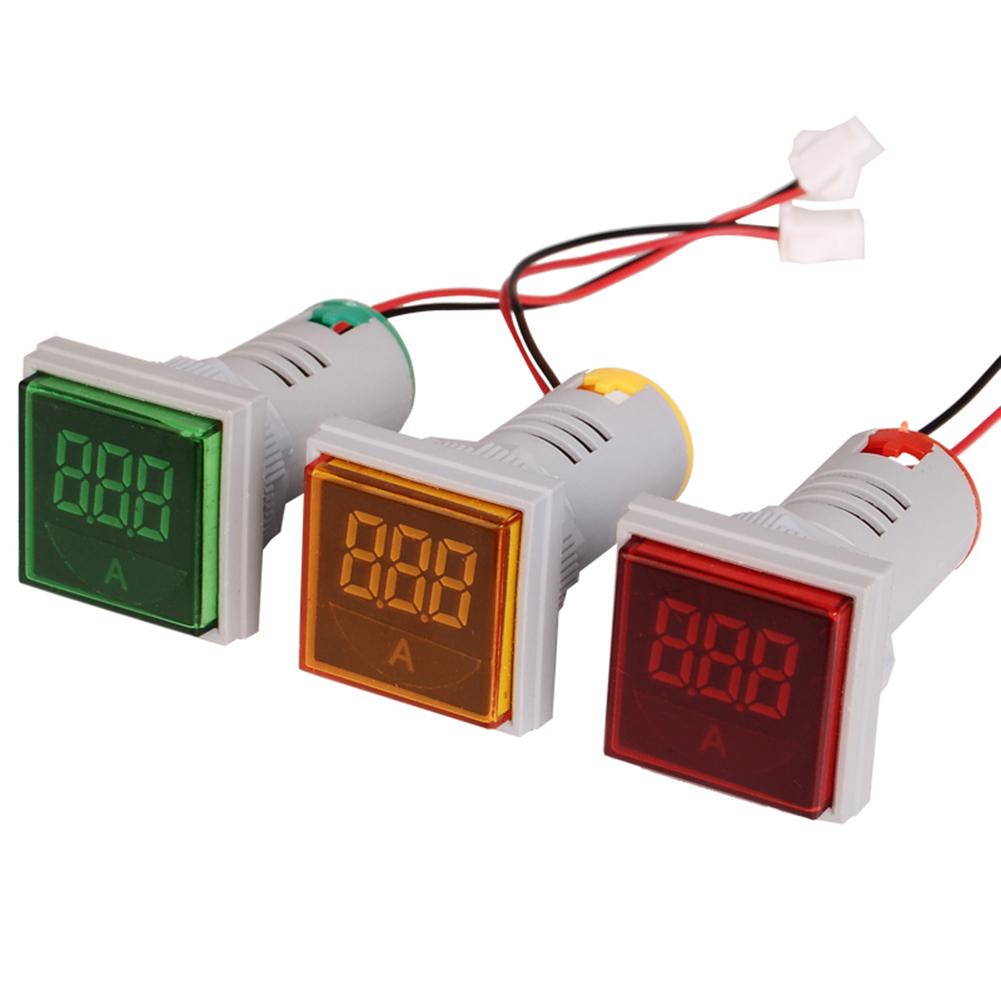 

0-100A Digital Ammeter Current Meter Indicator LED Lamp Square Signal Light, Green, 501 Original