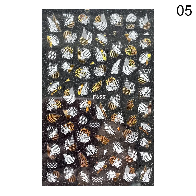 1PC Succulent Plants Flower 3D Nail Sticker Spring Floral Leaves Adhesive Transfer Decals Slider DIY Nail Art Decoration-Nail Inspo