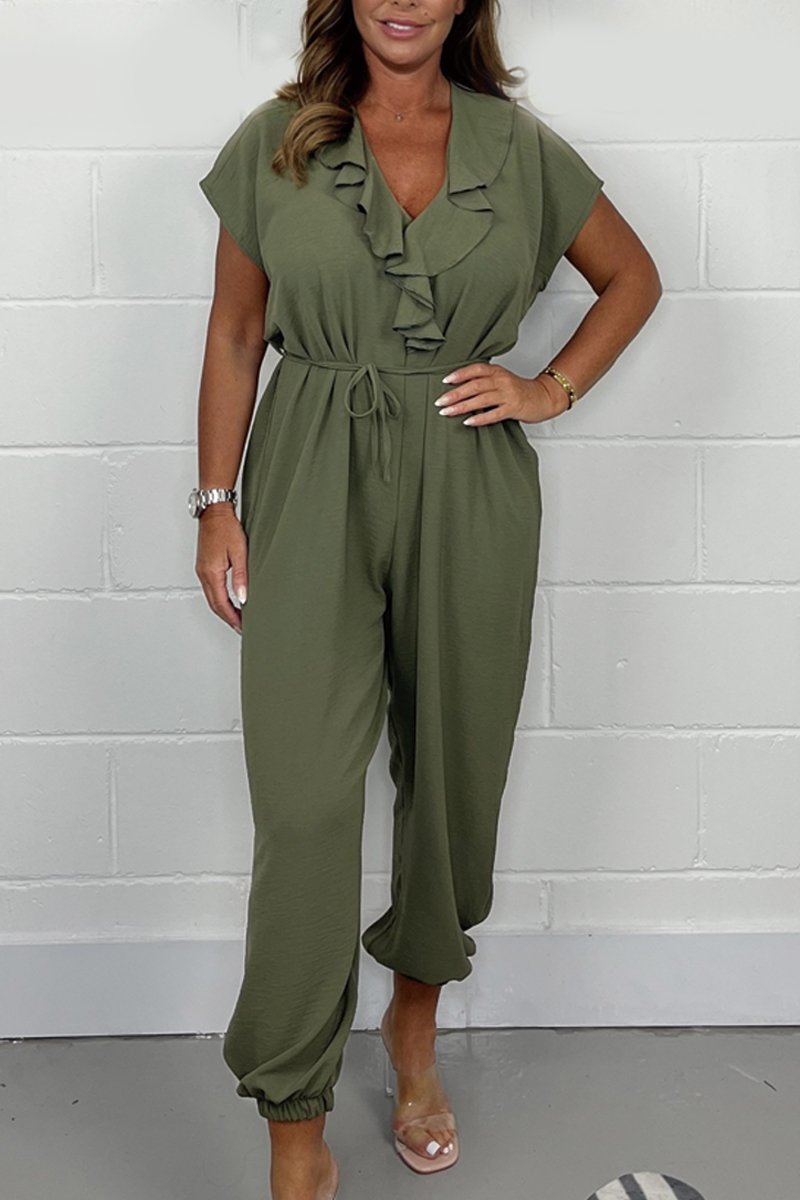 Casual V-neck jumpsuit