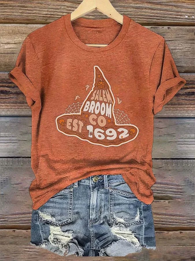 Women's Salem Broom  Co Est 1692  Printed T-Shirt