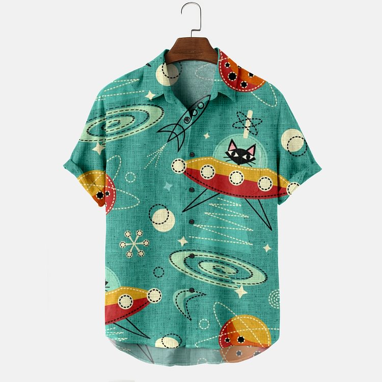 The cat print shirt in the men's spaceship