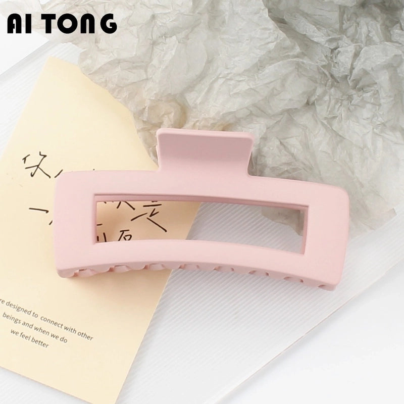 Multi-size Frosted Grab Clip Square Clip Simple Temperament Hairpin Big Hair Shark Clip Hair Accessories