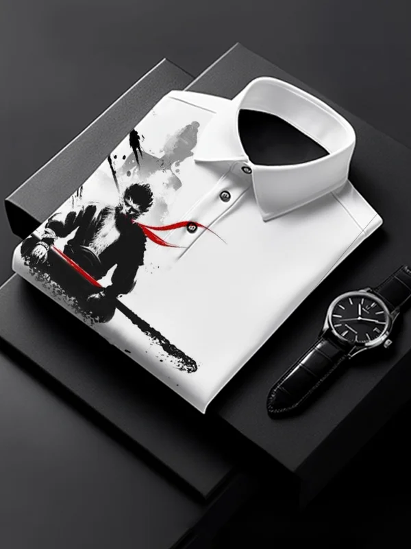 Men's Monkey King Art Print Casual Polo Shirt