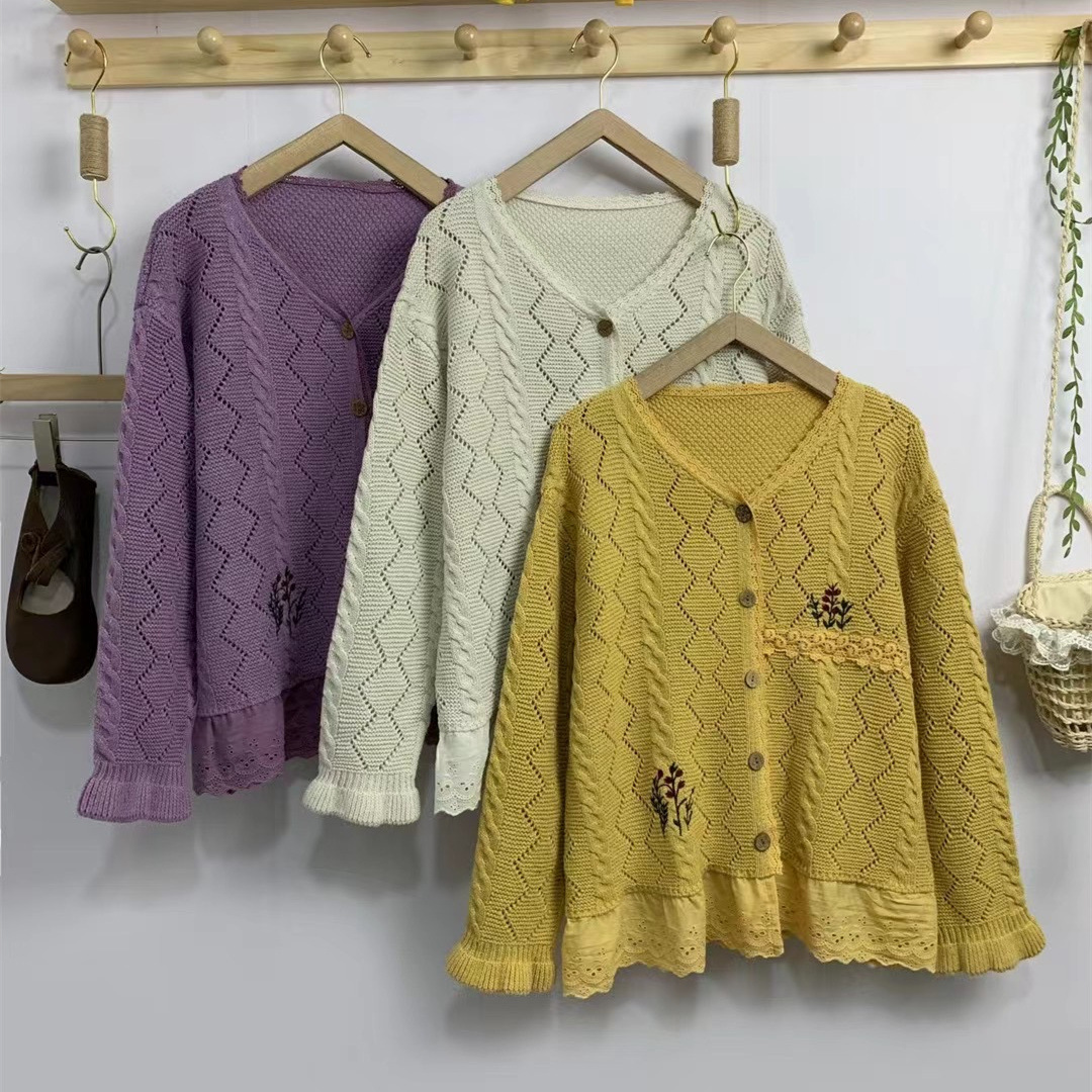 Chicfifth Sweater Women Winter Long Sleeve High Quality Autumn Vintage Top Knitted Cardigan
