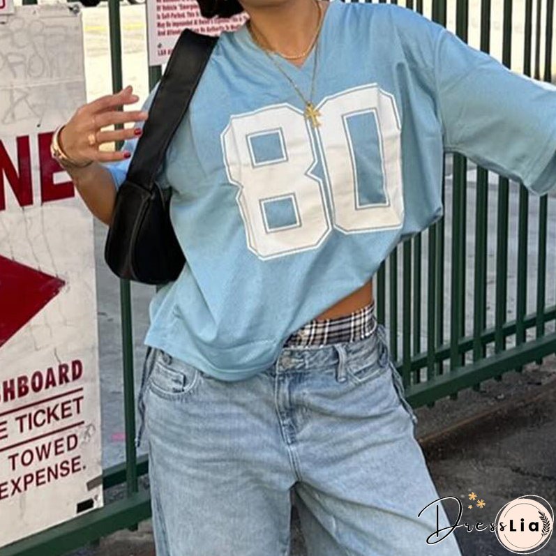 American Street Hot Style Letter Print Blouses