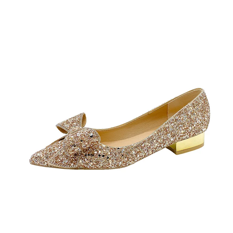 Churchf 2025 New Wedding Shoes Repair Shoes Fashion Fashion Wedding Bridesmaid Large Size Coarse Heel Single Shoelaces Diamond Women's Shoes