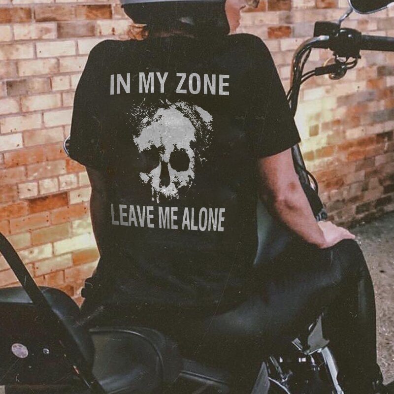 IN MY ZONE LEAVE ME ALONE skull t-shirt designer - Krazyskull