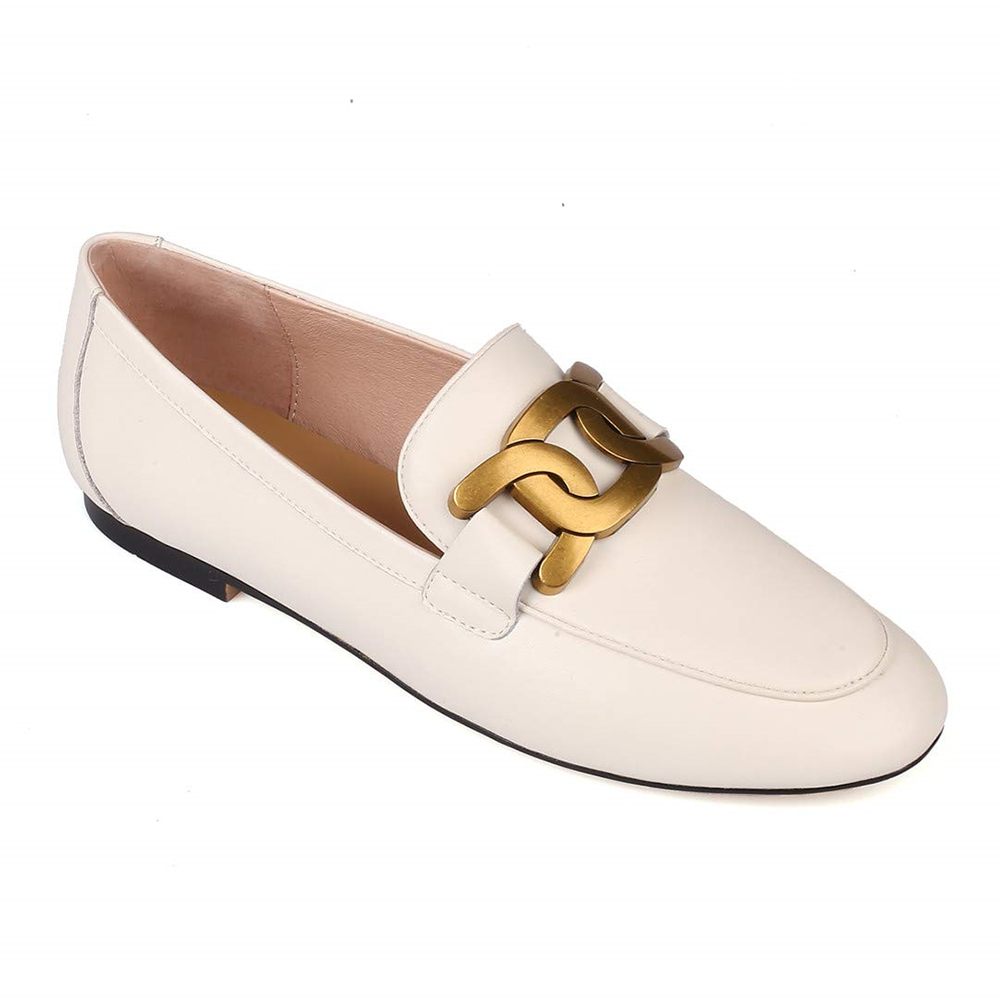 Women's Loafers Low Heel Flats Lady Work Lock Decoration Mules Shoes-vocosishoes