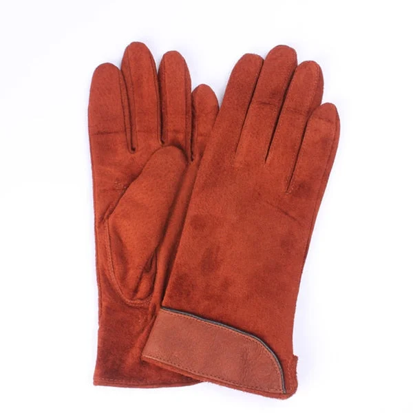 Brand New Fashion Women Genuine Suede Leather Fleece Gloves Winter Women Leather Gloves Female Lady Driving Leather Gloves