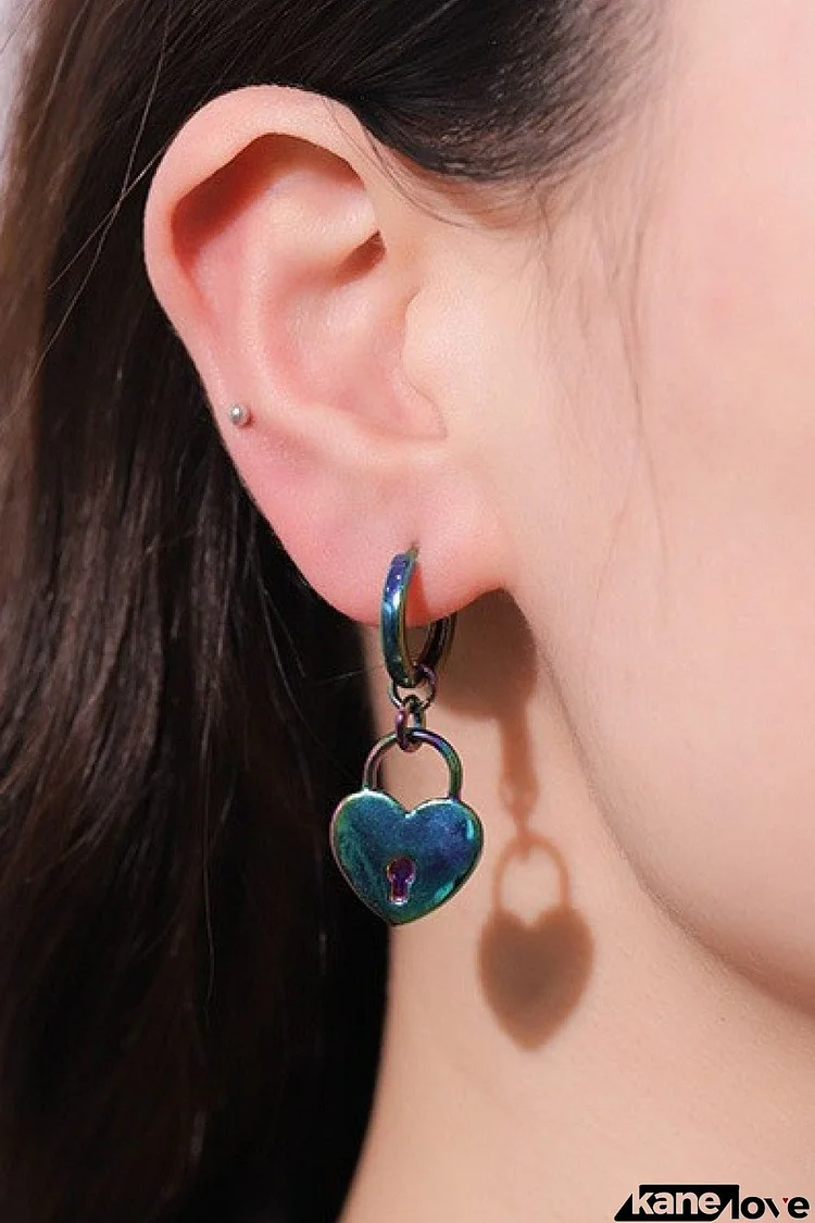 Multicolored Heart Drop Earrings