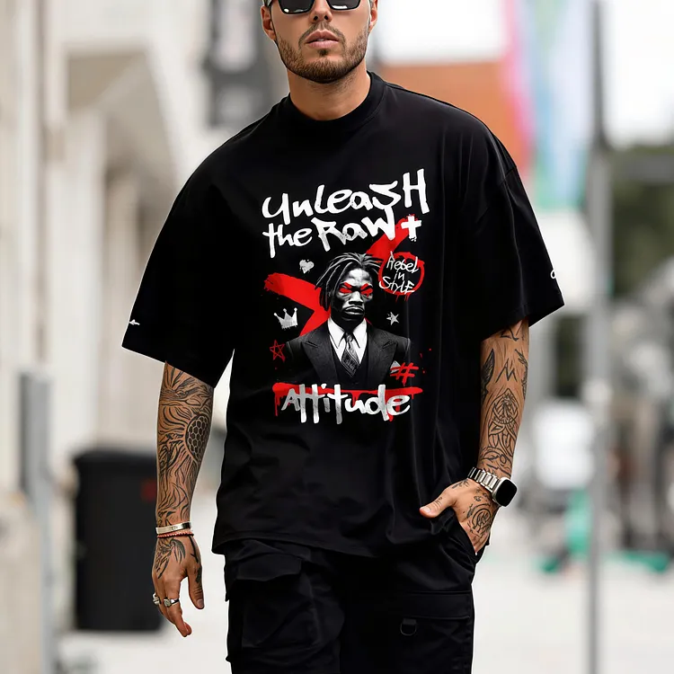 Unleash The Raw X Attitude. Rebel In Style Printed Men's T-shirt