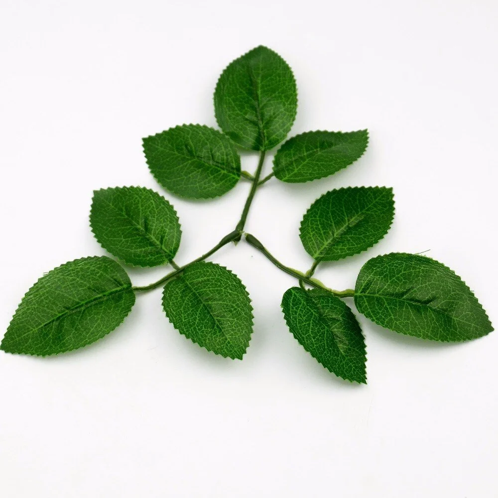 50pcs/Lot 2016 New Arrival  Green Artificial Silk Rose Leaf  Leaves For Wedding Decoration DIY Bouquet  Garland  Cheap Flower