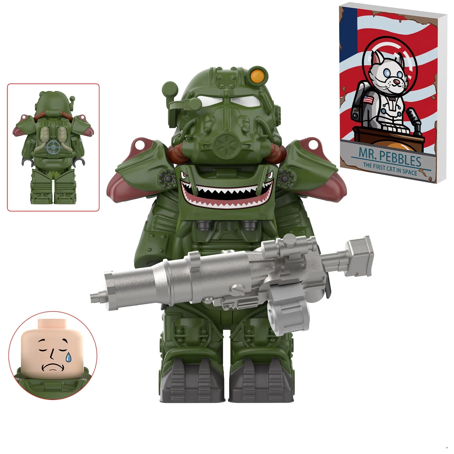 T-60 Power Armor (Hot Rod Shark) Custom Fallout Minifigure LBS monstertoys