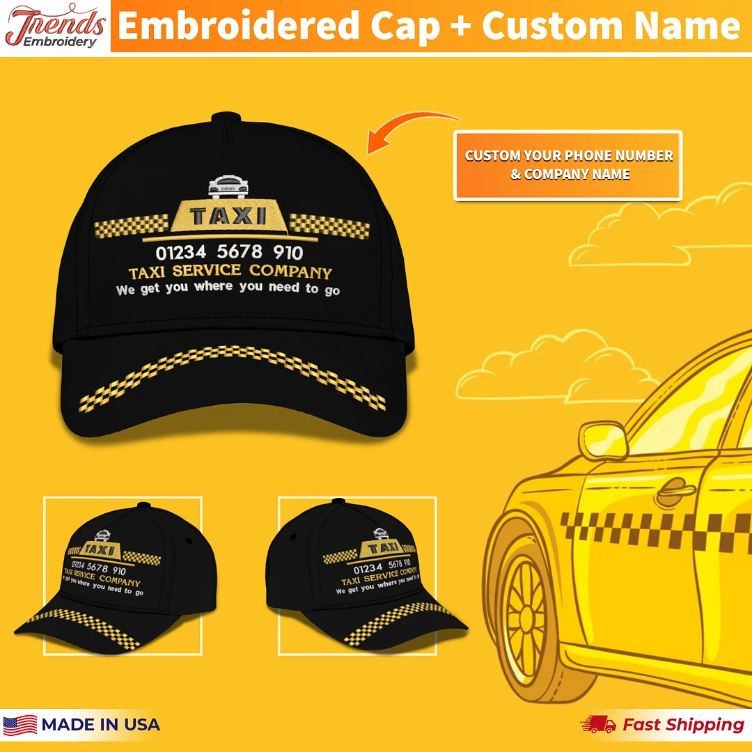 Taxi Driver Custom Embroidery Cap Taxi Service Hat