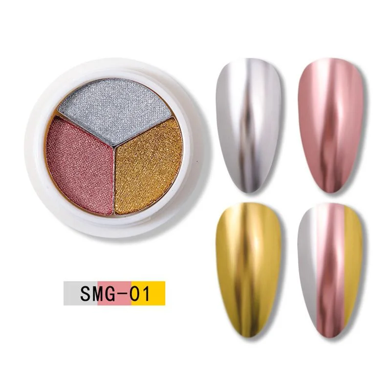 6Colors Laser Holo Aurora Solid Mirror Nail Glitter Powder Nails UV Gel Polish Holographics Pigment Nail Art Decorations-Nail Inspo