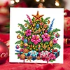 (US Only)6PCS Christmas Tree DIY Diamond Art Greeting Cards Congratulations Cards & Gifts