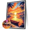 Sonnenuntergang Seeblick - runder Bohrer Diamantmalerei - 40*50cm