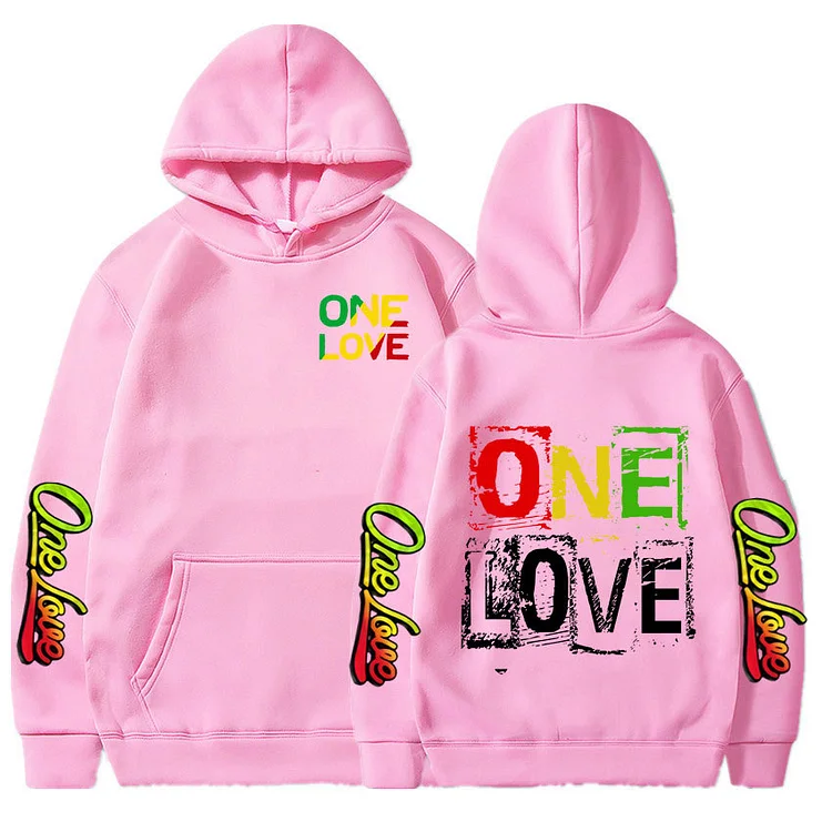 Rap Bob Marley Hoodies one Love Hip Hop Print Sweatshirts Loose Oversized Hoodie at Hiphopee