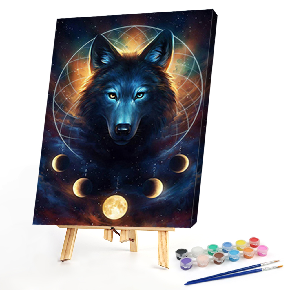 

40*50CM - Paint By Numbers - Wolf and Planet, 501 Original