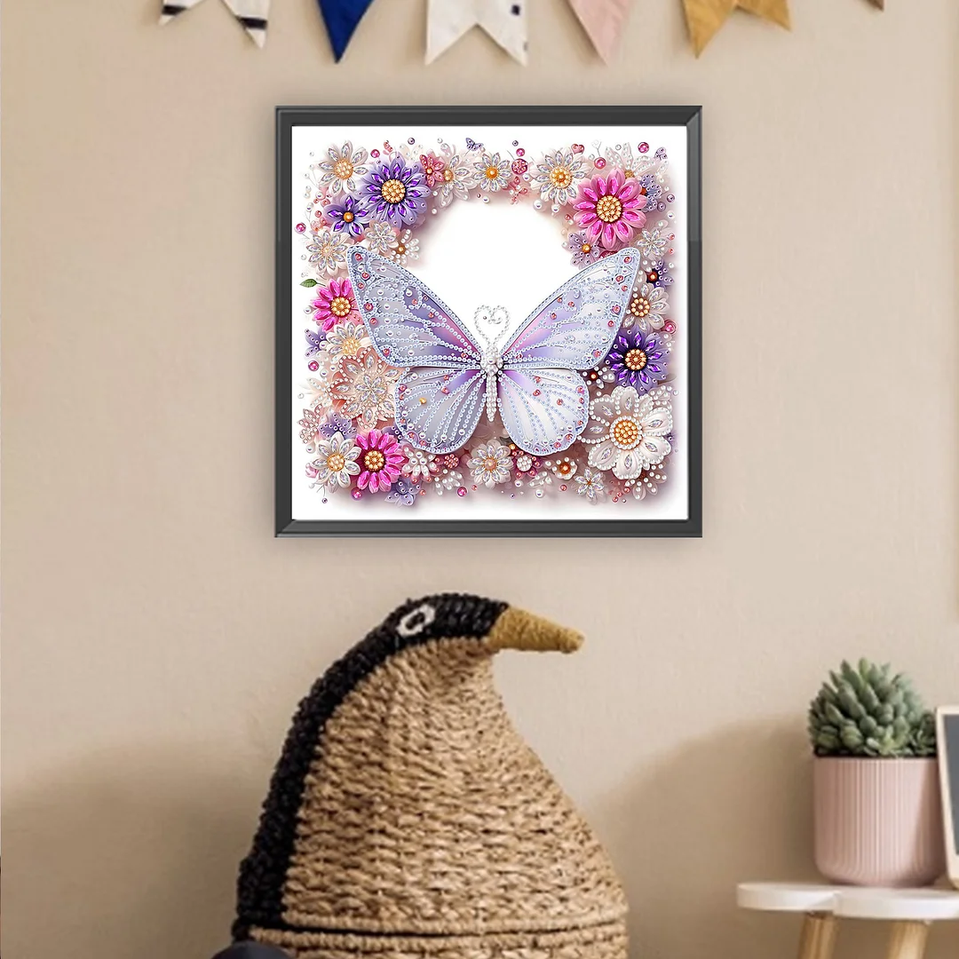 White Butterfly - Partial Special Shaped Drill Diamond Painting Kits (Canvas|30*30cm)