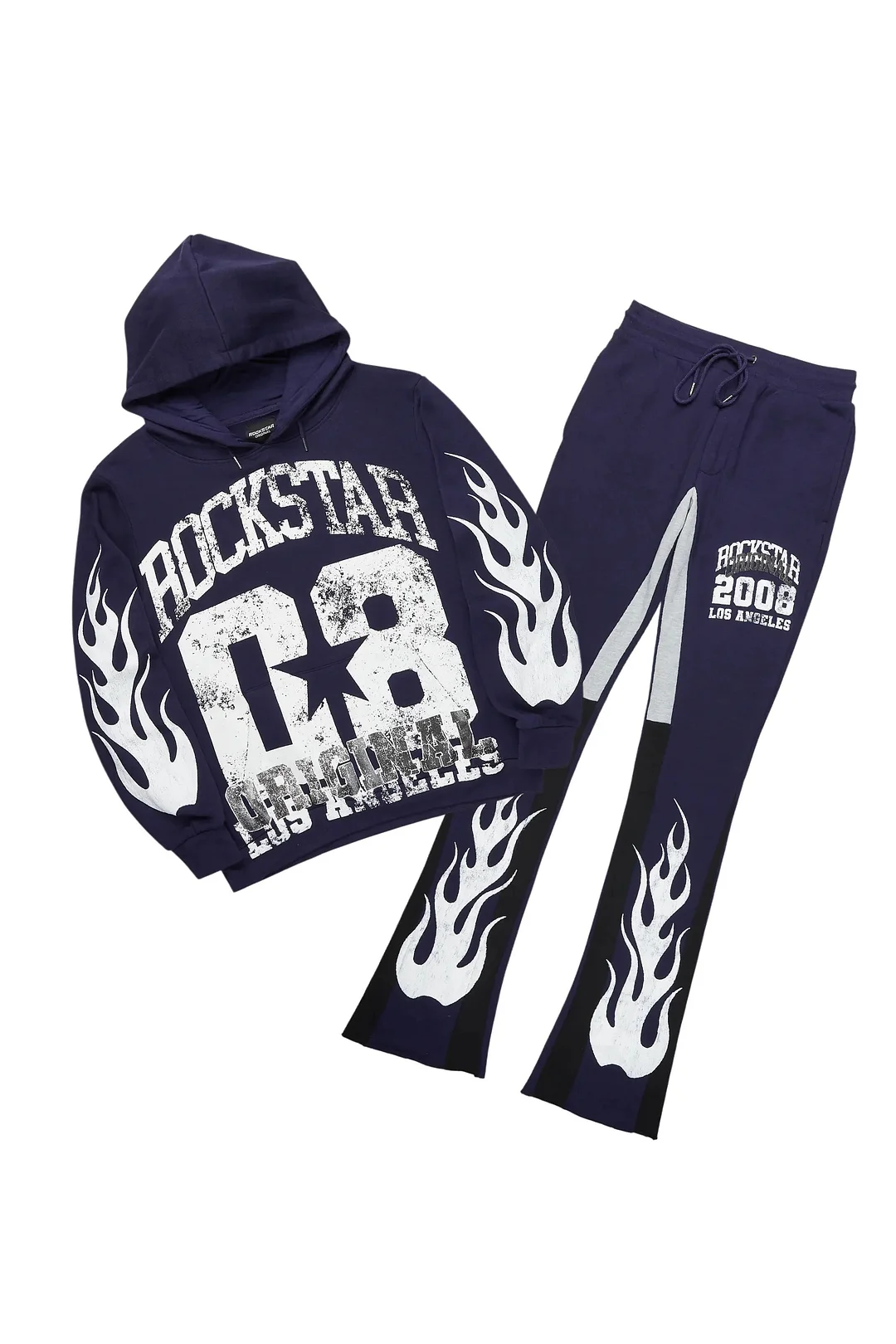 Damir Navy Hoodie/Stacked Flare Track Pant Set