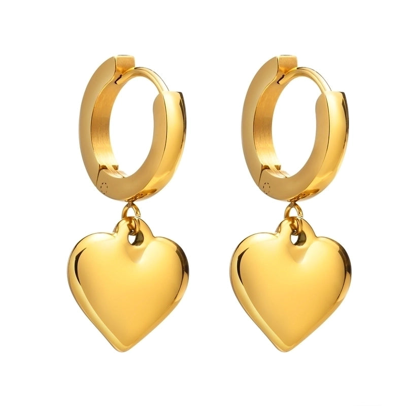 1 Pair Casual Minimalist Star Moon Heart Shape 304 Stainless Steel Drop Earrings