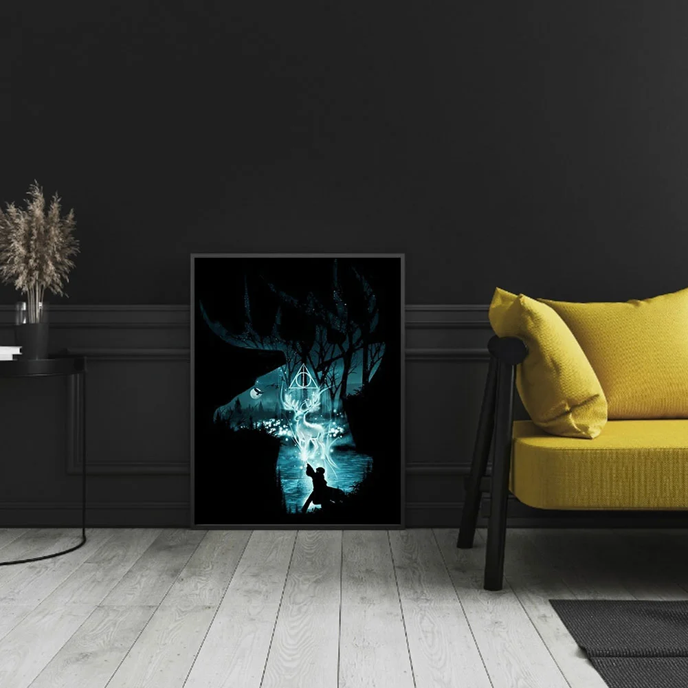 Diamond Painting - Full Round Drill - Harry Potter Silhouette(30*40cm)