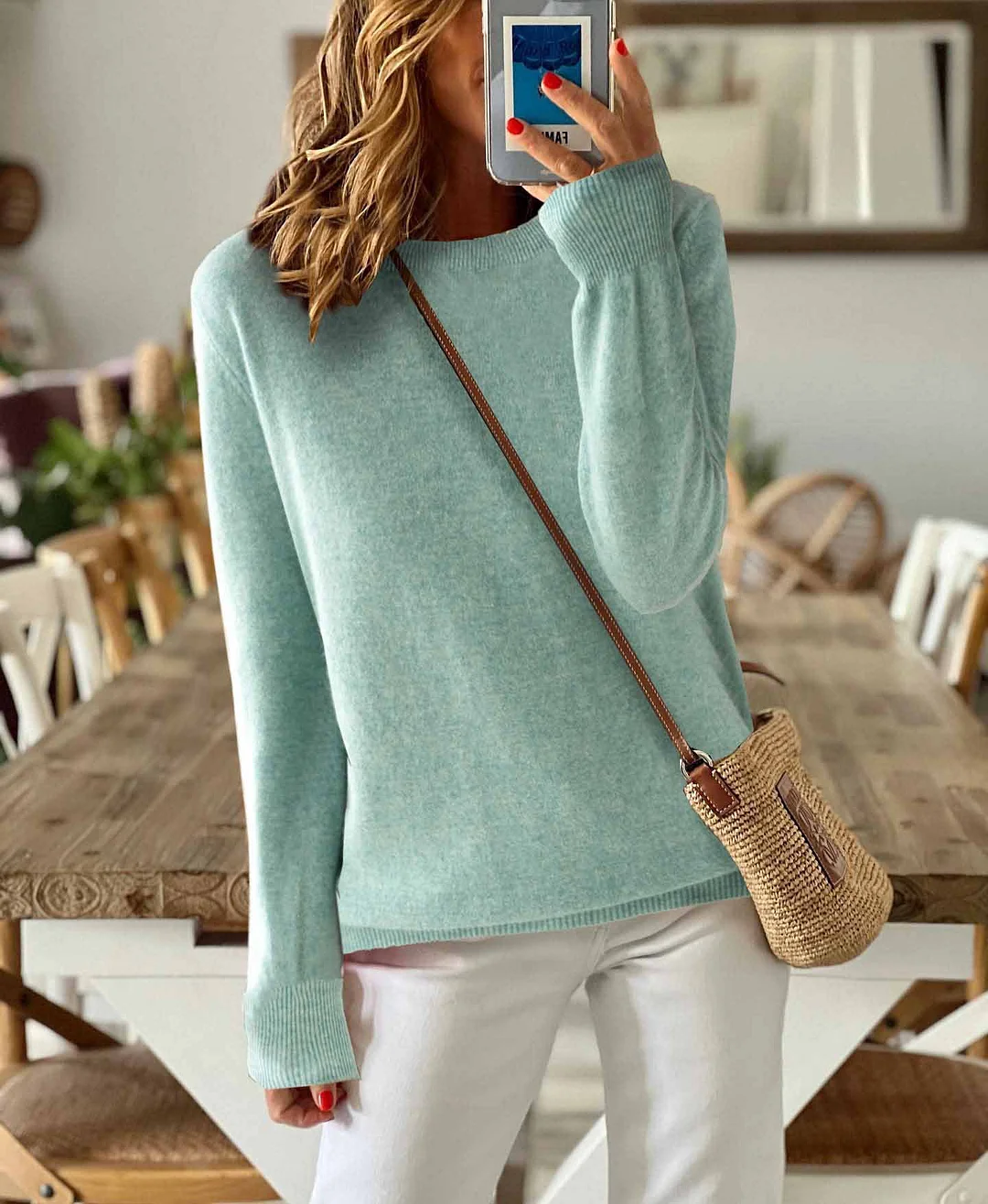 Athvotar Athvotar Sheintemu Autumn And Winter Long Sleeve Simple Solid Color Sweater New