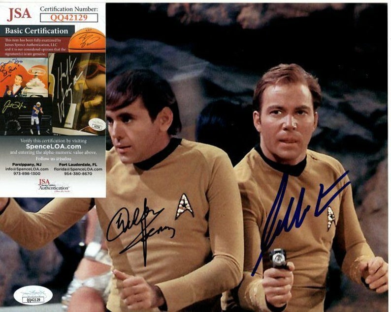 William shatner and walter koenig signed 8x10 star trek Photo Poster painting jsa