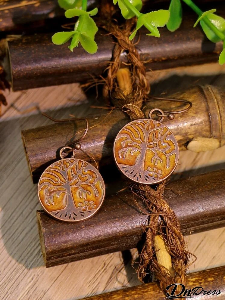 Tree Design Drop Earrings