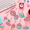 9Pcs DIY Diamond Painting Donuts Keychain