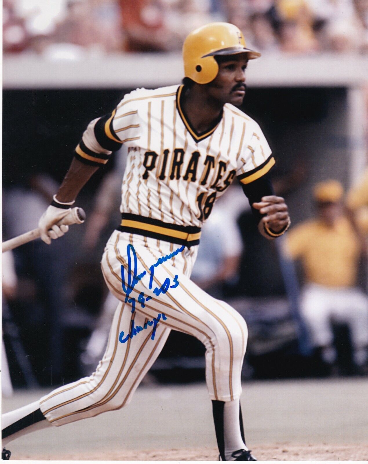 OMAR MORENO PITTSBURGH PIRATES 79 WS CHAMPS ACTION SIGNED 8x10