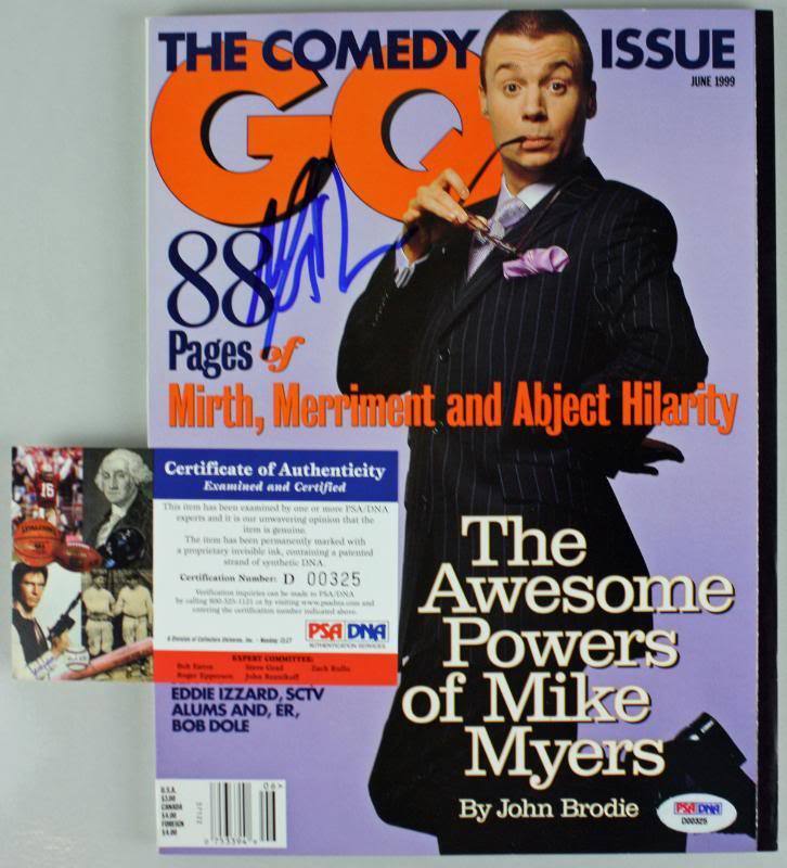 Mike Myers Authentic Signed Autographed 1999 Gq Magazine PSA/DNA #D00325