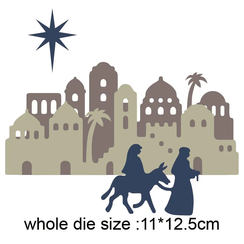 Metal Cutting Dies Cut Die Mold Nativity Ornament Decoration Scrapbooking Dies Craft Album Knife Mould Blade Punch Stencils Dies