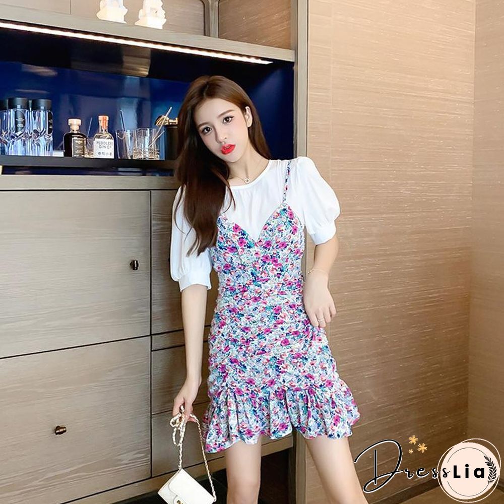Chiffon Tee+Floral Cami Dress P10787