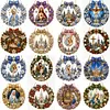 DIY Pearl Diamond Painting Religious Christmas Hanging Ornament Double-Sided Printed Pendant Diamond Art Christian Home Decor Gift