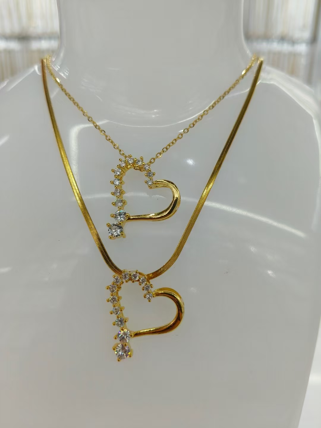 Love Half Zircon Accessories Necklace