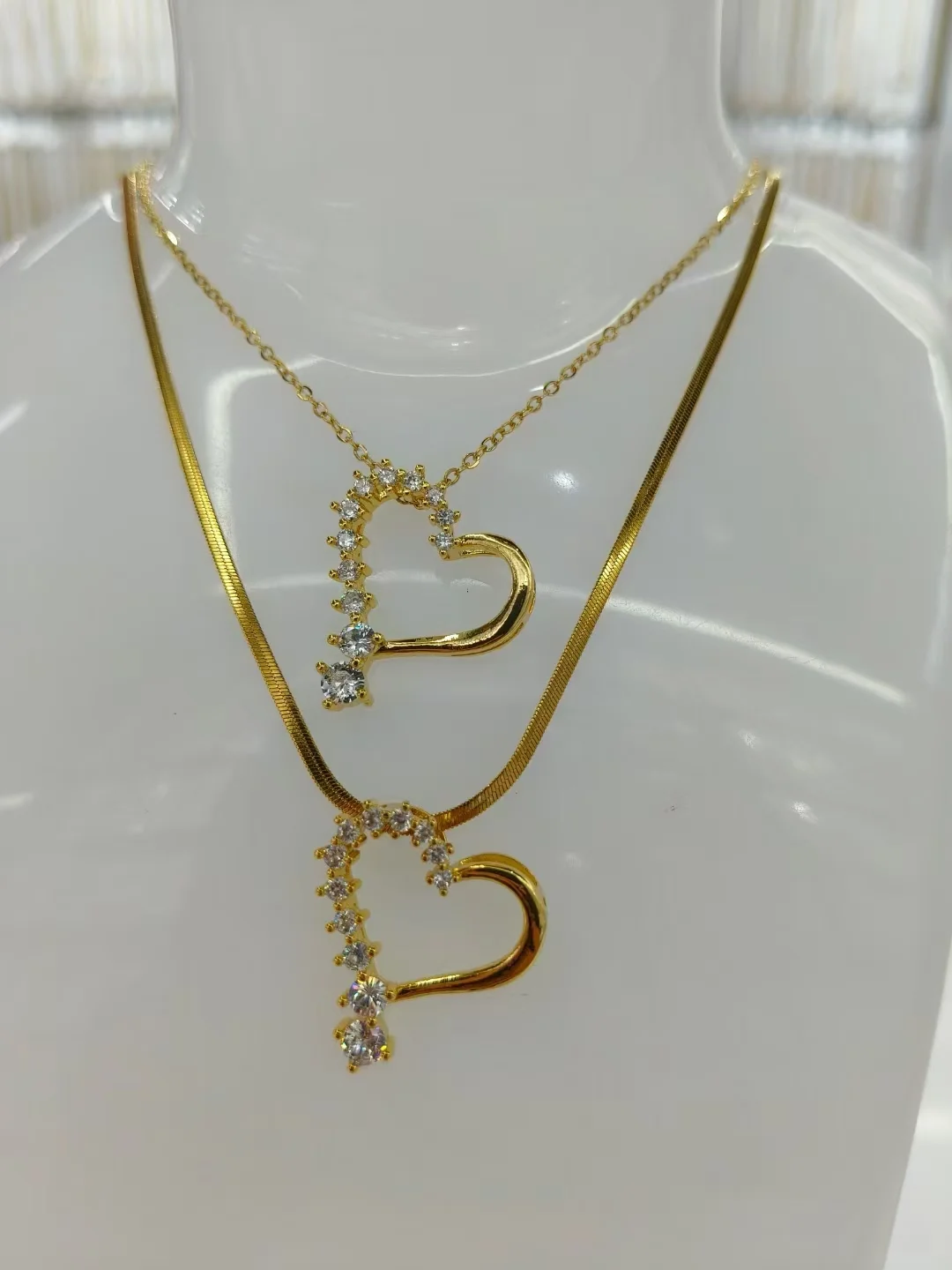 Love Half Zircon Accessories Necklace