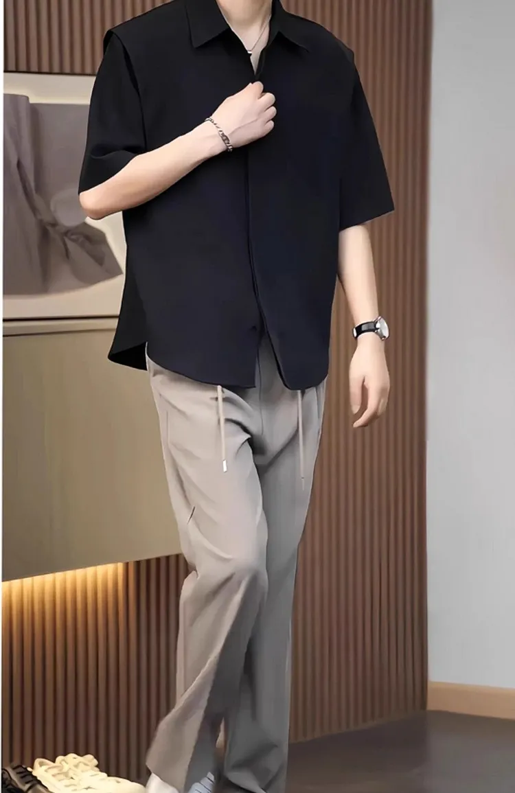Men's Casual Loose Fit Shirt Lightweight & Wrinkle Resistant for Spring Summer