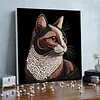 uk.everydayedeals DIY Pearl Painting With Frame - Handmade Self-Adhesive Pearls - Rich Cat(30*30cm)