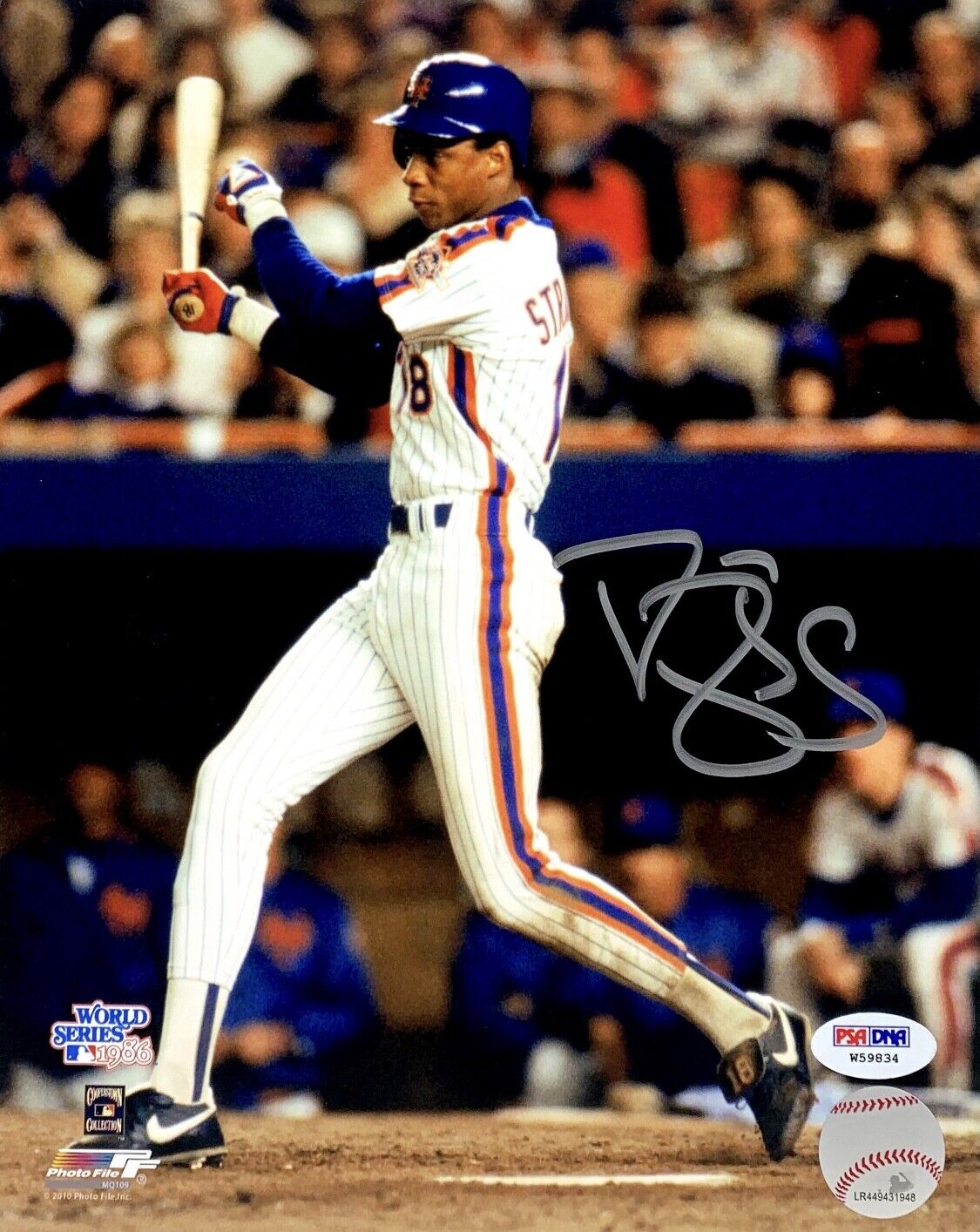 Daryl Strawberry Signed Baseball 8x10 Photo Poster painting PSA W59834 New York Mets