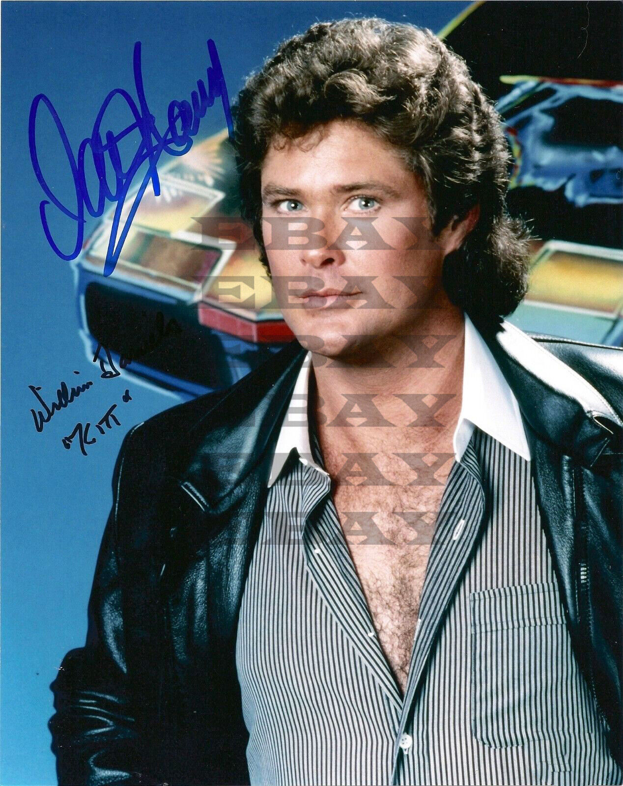 DAVID HASSELHOFF & DANIELS KINIGHT RIDER Autographed Signed 8x10 Photo Poster painting Reprint