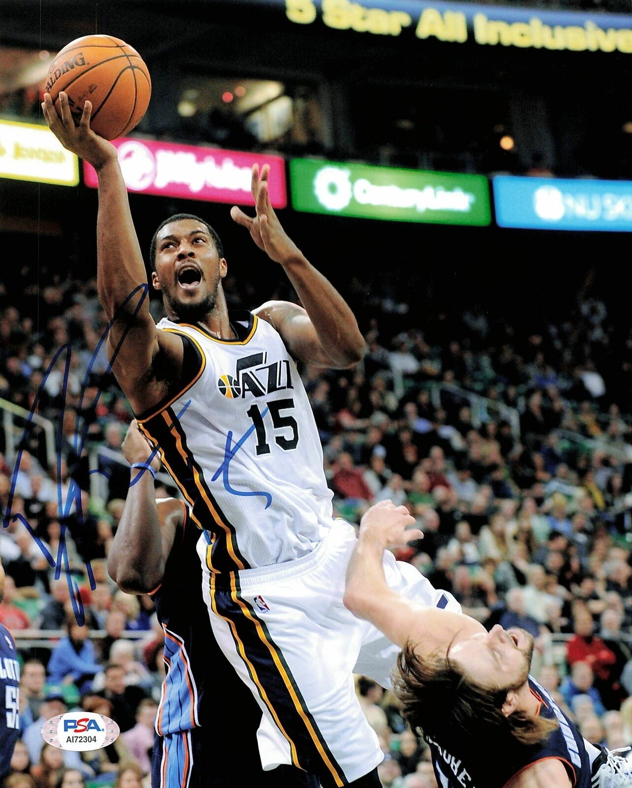 Derrick Favors signed 8x10 Photo Poster painting PSA/DNA Utah Jazz Autographed