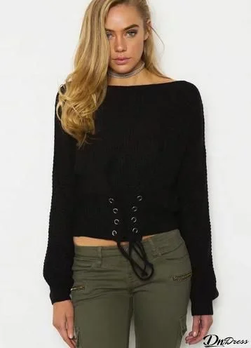 Off Shoulder Lightweight Chunky Sweater