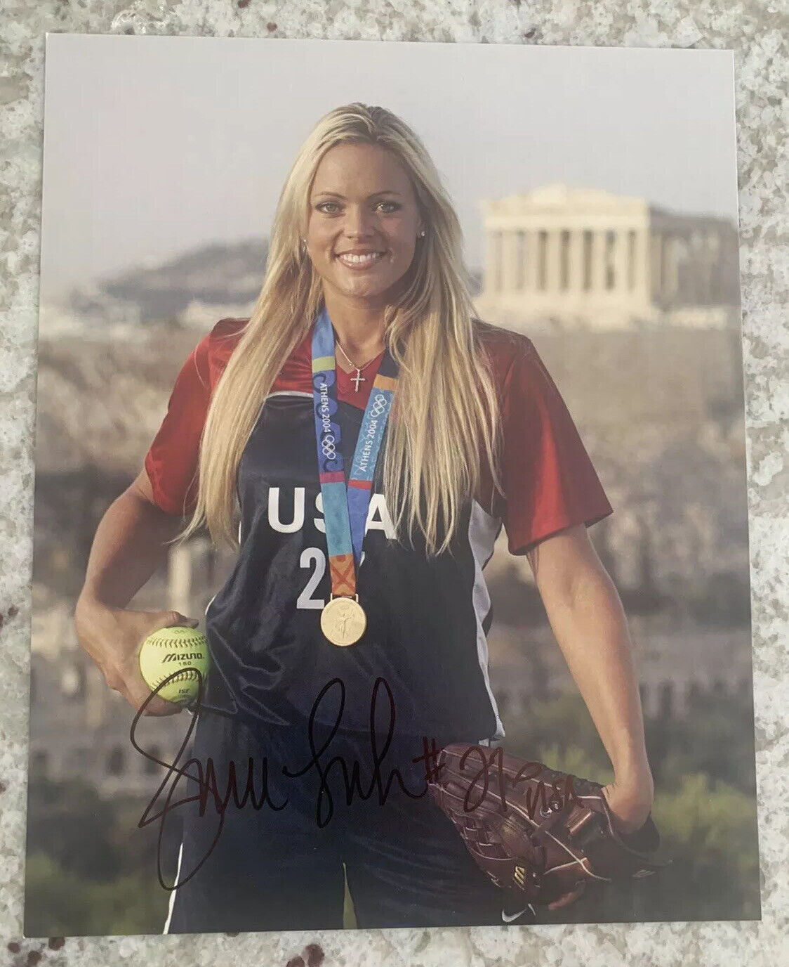 Jennie Finch Hand Signed 8X10 Photo Poster painting Olympic Gold Medalist Softball