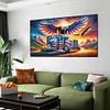 (70*40cm)Eagle Wolf Truck - Full Round Drill Diamond Painting