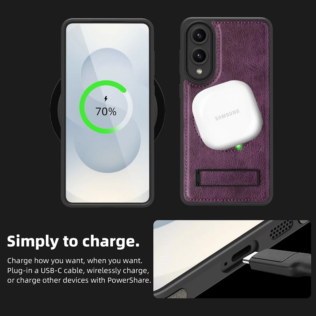 Samsung Galaxy Z Fold 6 Leather Case Magnetic Protective Case Holder Phone Case