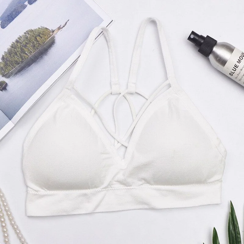 Women Tube Top Crop Top Seamless Wrapped Chest Underwear Cross Female Sports Bra Fitness Lingerie Sexy Intimates Bandeau Top