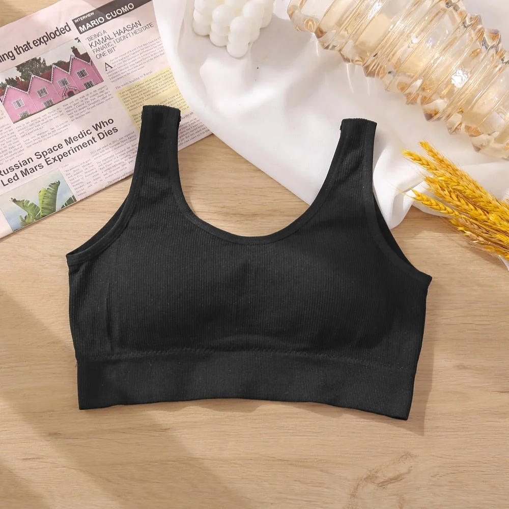 Women's Tops Tank Crop Camisole Sexy Push Up Bralette Top for Female Lounge Lingerie Solid Color Casual Wirefree Cami Fashion