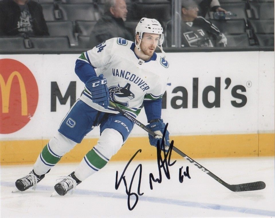 Vancouver Canucks Tyler Motte Signed Autographed 8x10 NHL Photo Poster painting COA #6